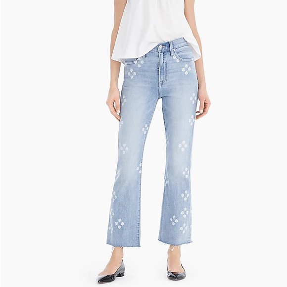 J. Crew Denim - Point Sur kickout crop jean in light indigo dot